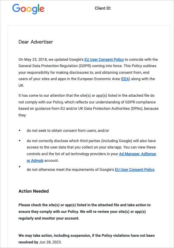 google-gdpr-email